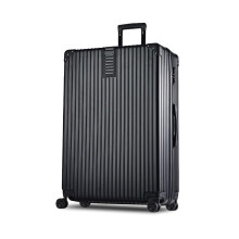 26 Inch Checked Hardside Spinner Suitcase, Retro Large Capacity, Combination Lock, Color A