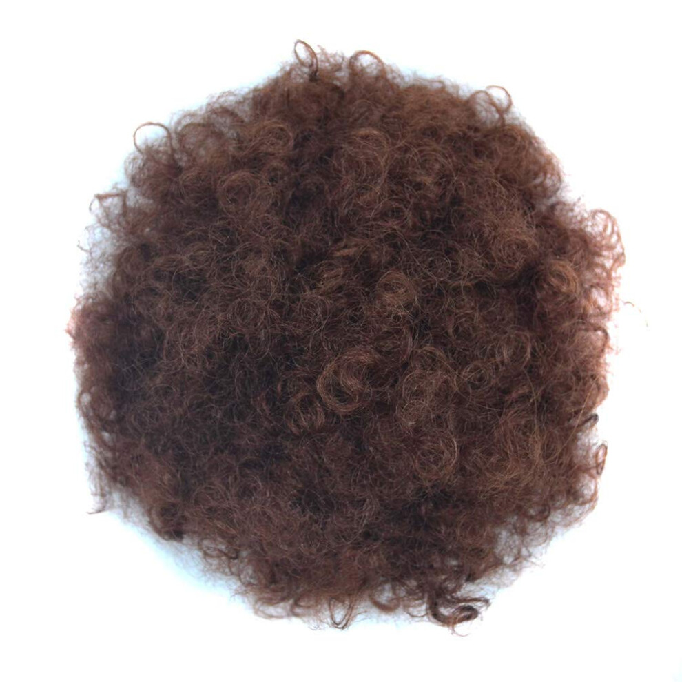Unisex Black Large Afro Puff Drawstring Ponytail Kinky Curly Hair Bun Extension For Women Color 33