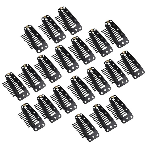 20pcs Snap Comb Wig Clips 10 Teeth Rubber Lined for Secure Hair Extension Attachment