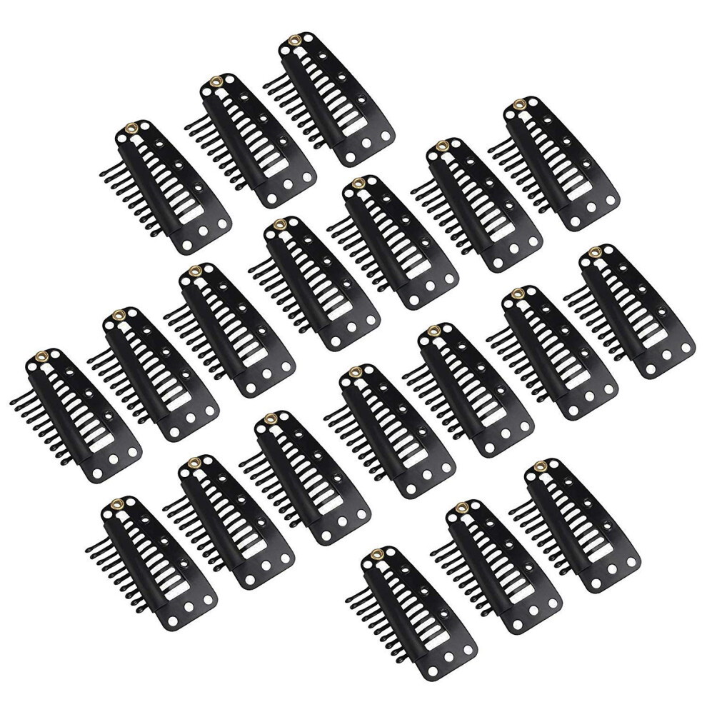 Unisex 20Pcs Snap Comb Wig Clips 10 Teeth Rubber Lined For Secure Hair Extension Attachment
