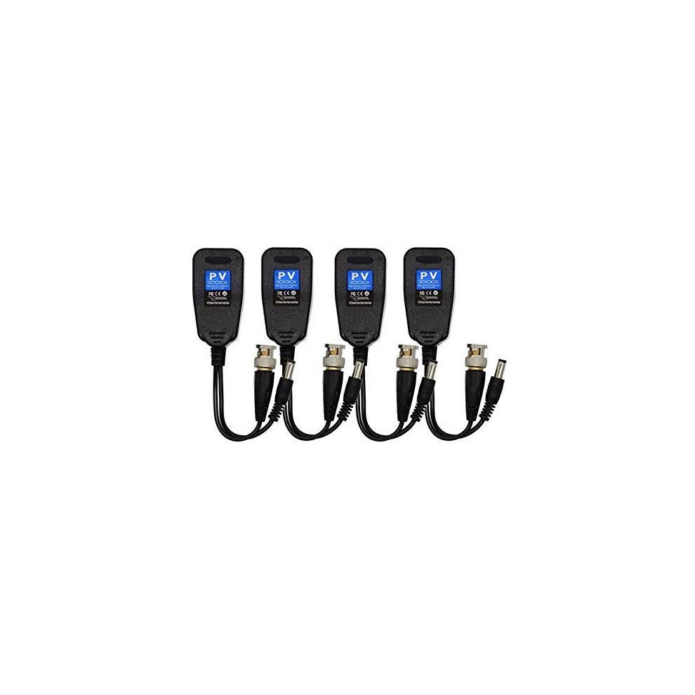 Hdcvi Tvi Ahd Passive Video Balun Transceiver With Rj45 Cat5e Cat6 And Dc Power, Black 9169991615660
