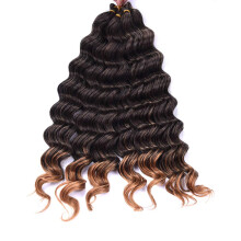 20 Inch Deep Wave Crochet Braids Synthetic Hair Extensions 3 Bundles T1B30 LongLasting Volume