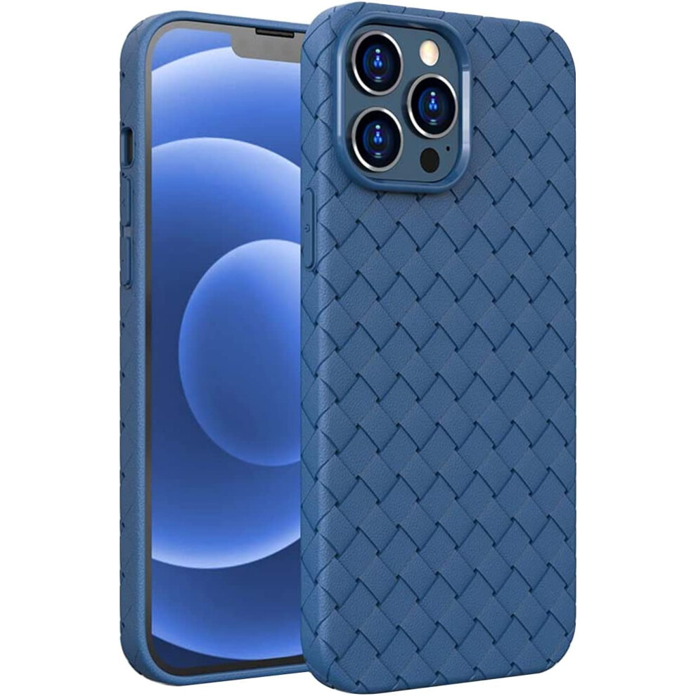 Shockproof Case Slim Woven Tpu Cover With Breathable Back And Raised Screen Guard For Iphone 13 Blue 9073542650621