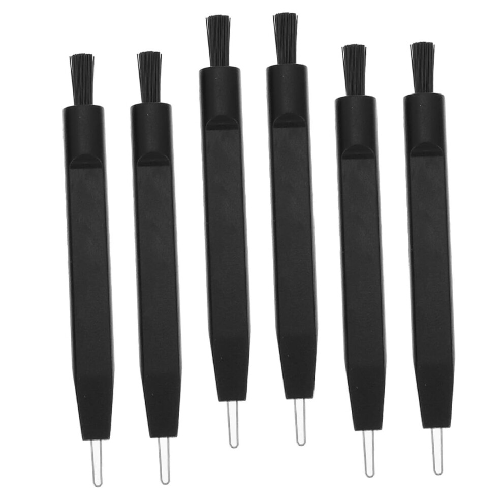 6pcs Hearing Aid Cleaning Brush Set with Dense Nylon Bristles for Deep Tube Cleaning and Maintenance
