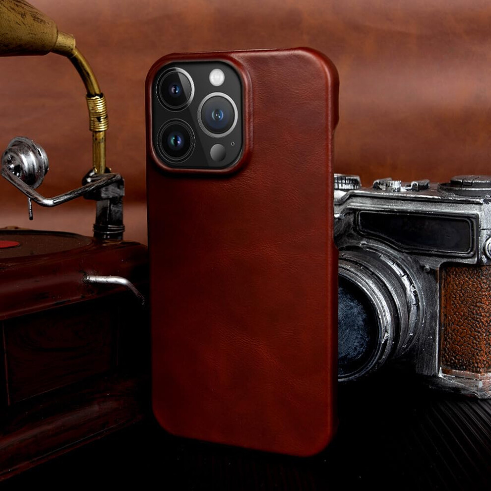 Leather Case With Magsafe Wallet For Iphone 15 Pro Max, Leather, Antifingerprint, Precision Camera Protection Grain 9330225918417