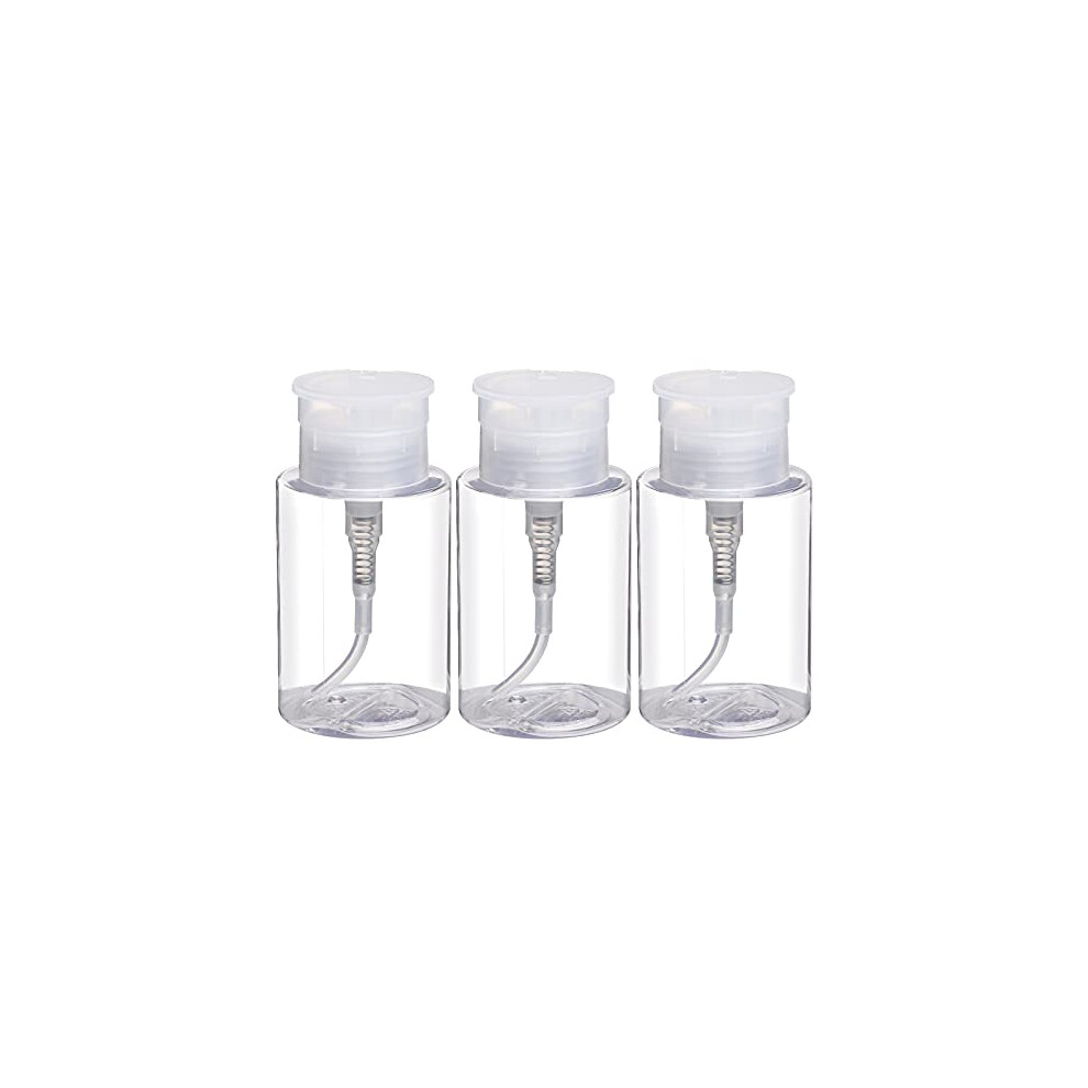 Set of 3 150ml Nail Polish Remover Dispenser Bottles with Transparent Cap for Acetone and Alcohol