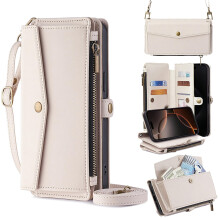 Wallet Case PU Leather Zipper Flip Cover with Card Holder Purple 2 in 1 for Tecno Camon 30 Premier