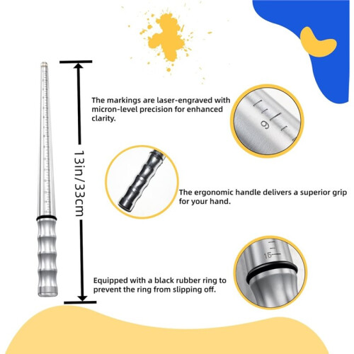 Steel Ring Mandrel Pro Stainless Steel Solid Ring Mandrel US 0-15 Mandrel Ring Sizer with 1/4 Size Hammerable Mandrel 1