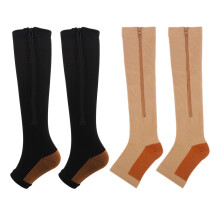 2 Paar Kompressions-Sportsstrümpfe S/M Nylon Kupferfarben