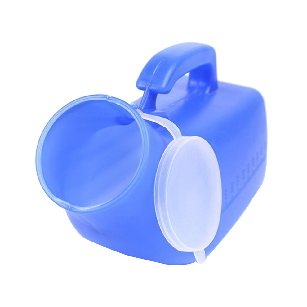 Blue Male Urinal Bottle 1200Ml Leakproof With Lid For Elderly Men Travel Use Easy Grip Handle