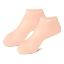 Moisturizing Gel Socks for Dry Cracked Feet with Deep Hydration Reusable Comfort Fit Beige 3942