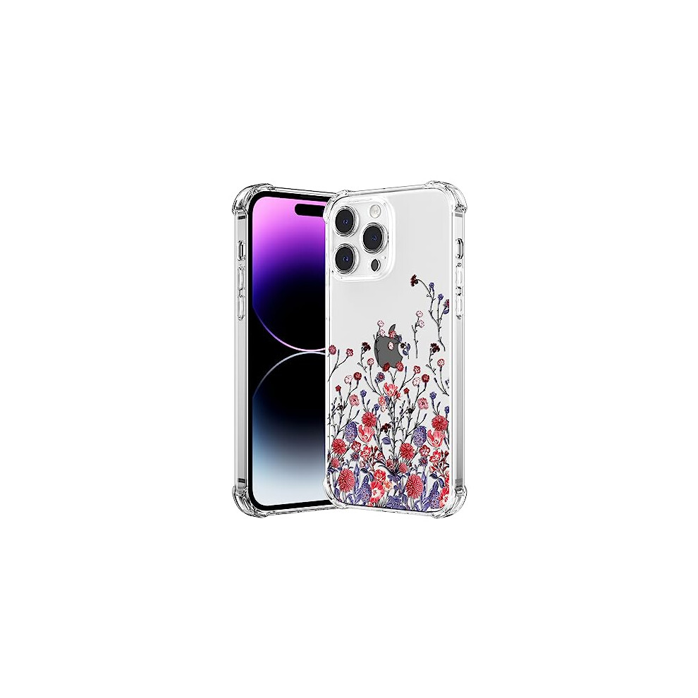 Clear Floral Case For Iphone 16 Pro Max With Embossed Flower Pattern, ShockâAbsorbing Corners, Antiâ Design Yellow 9771547513230