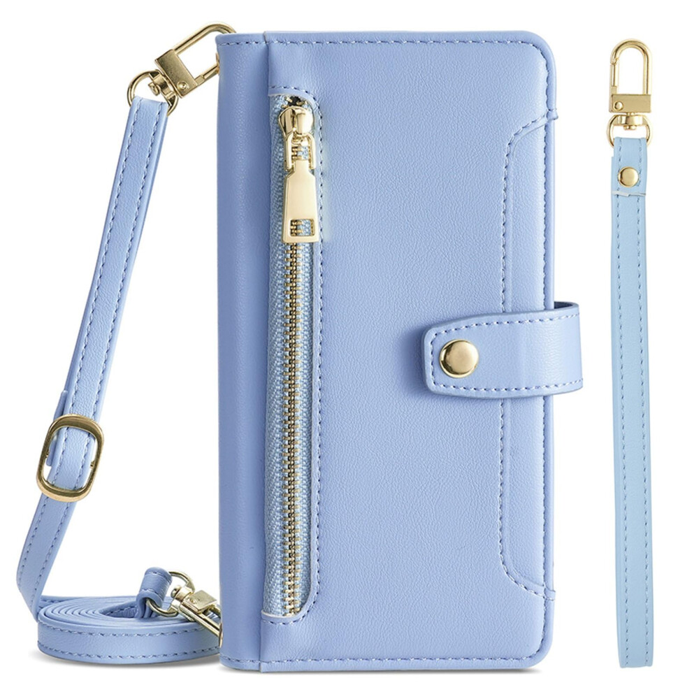 Wallet Case With Card Holder, Leather Crossbody Flip Cover With Zipper Pocket And Kickstand Â For Huawei Pura 70 Ultra Blue 9330225918547