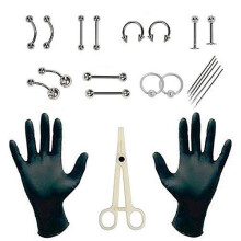 Body Piercing Kit Stainless Steel Tools for Ear Nose Navel Nipple with Wide Compatibility