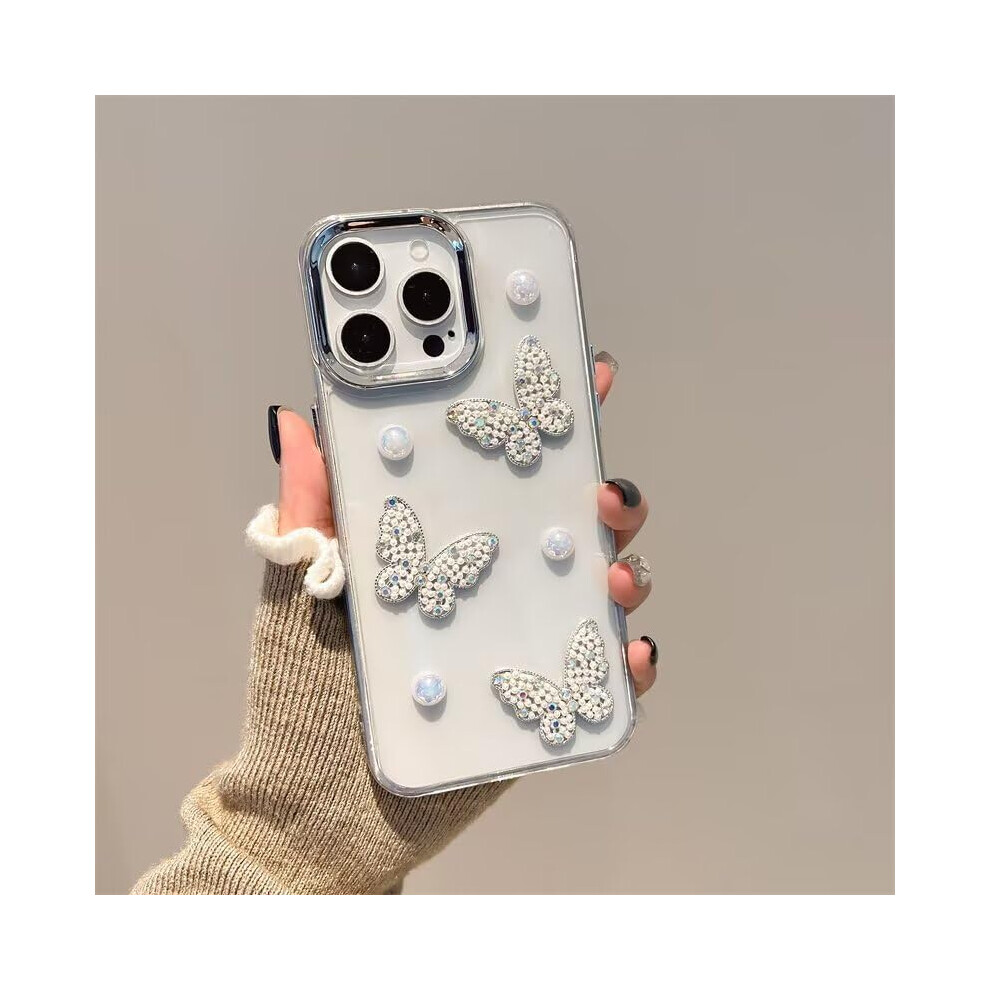 Glitter Case With Rhinestone Butterfly Sparkle, Shockproof Clear Tpu Cover For Iphone X Xs Women Girls 9330225957041