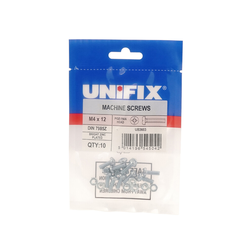 Unifix Machine Screws Pozi Pan Head Din 7985Z Bzp - M6 X 25 5014196545103