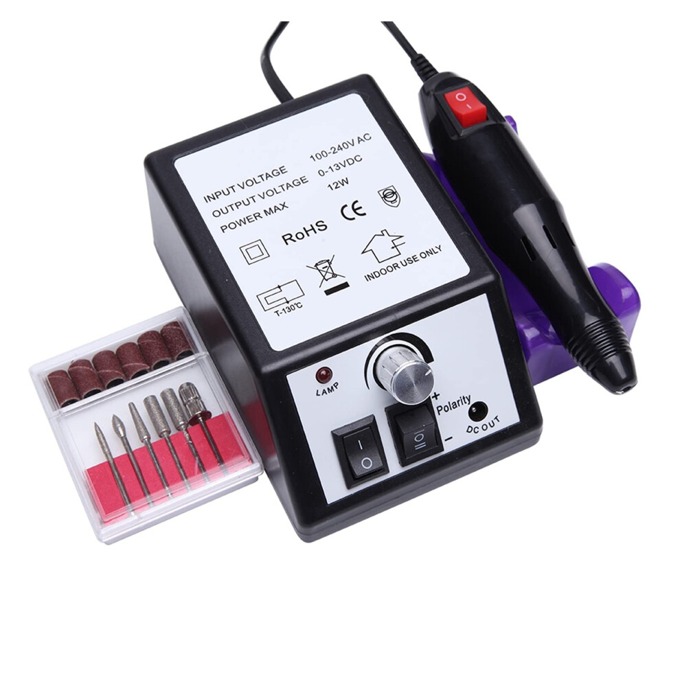 Black Professional Electric Nail Drill 20000Rpm With Bits For Acrylic Gel Nails Manicure Pedicure Set