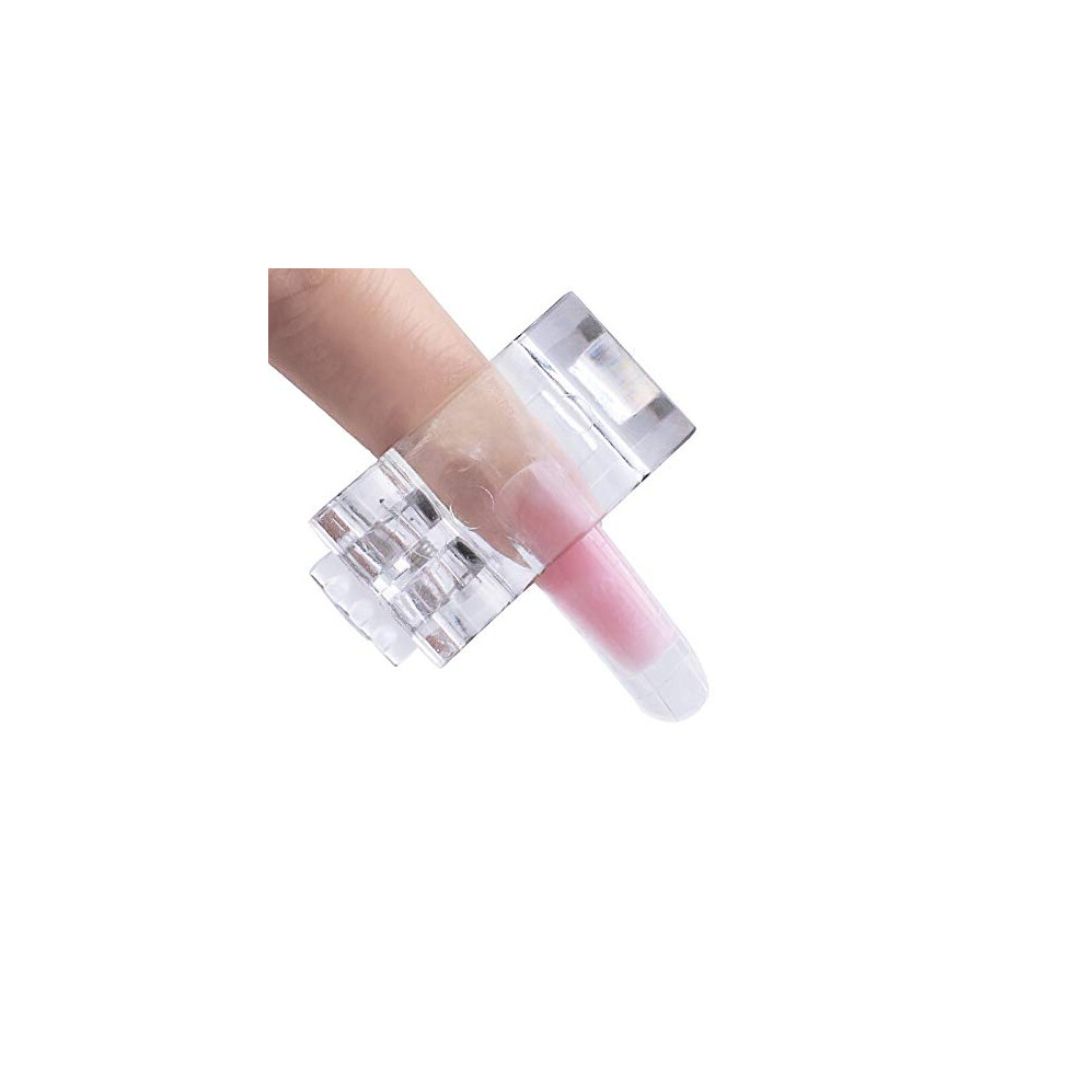 10pcs Transparent Nail Tip Clips for Gel Acrylic, Reusable Acrylic Nail Extension Clamp for Manicure