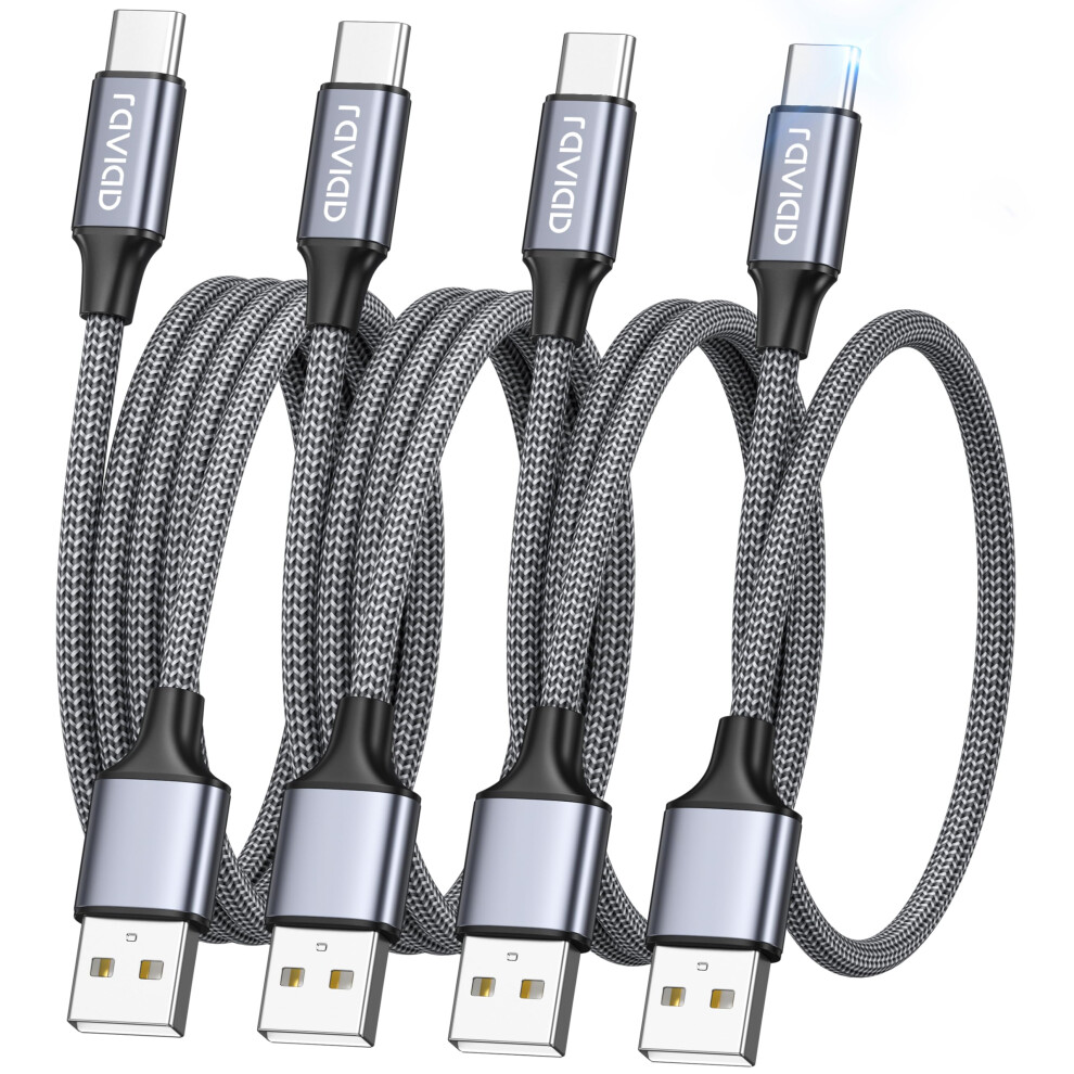 Raviad Usb C Charger Cable, 4Pack 0.5M+1M+2M+3M Type C Charger Fast Charging 3A Nylon Braided Usb C Cable For Iphone 16/15 Plus Pro Max, Samsung Gala 9143648320954