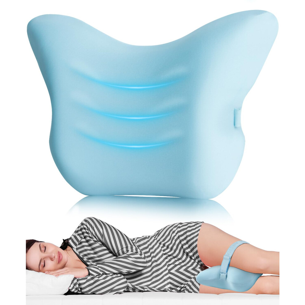 Hydomi Orthopaedic Knee Pillow For Side Sleepers | Premium Memory Foam Leg Support Cushion With Cooling Cover For Sleeping