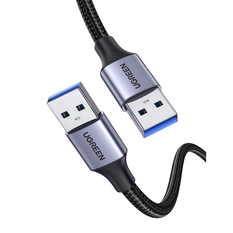 UGREEN USB Cable, 3.0 A to A Data Cable Braided, 5Gbps High 2M, Black - Image 2