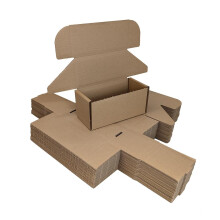 MEG4TEC Pack of 20 Brown Boxes 8x4x4 Inches, 20 x 10 x 10cm, Corrugated Cardboard Shipping Box - Postal Mailing Gift Packet Small Parcel