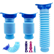 MOSTFUN 2 Pcs Shrinkable Urinal, 750ml Male Female Portable Mobile Toilet Potty Pee Urine Bottle, Reusable Male Woman Emergency Urinal Camping Ca