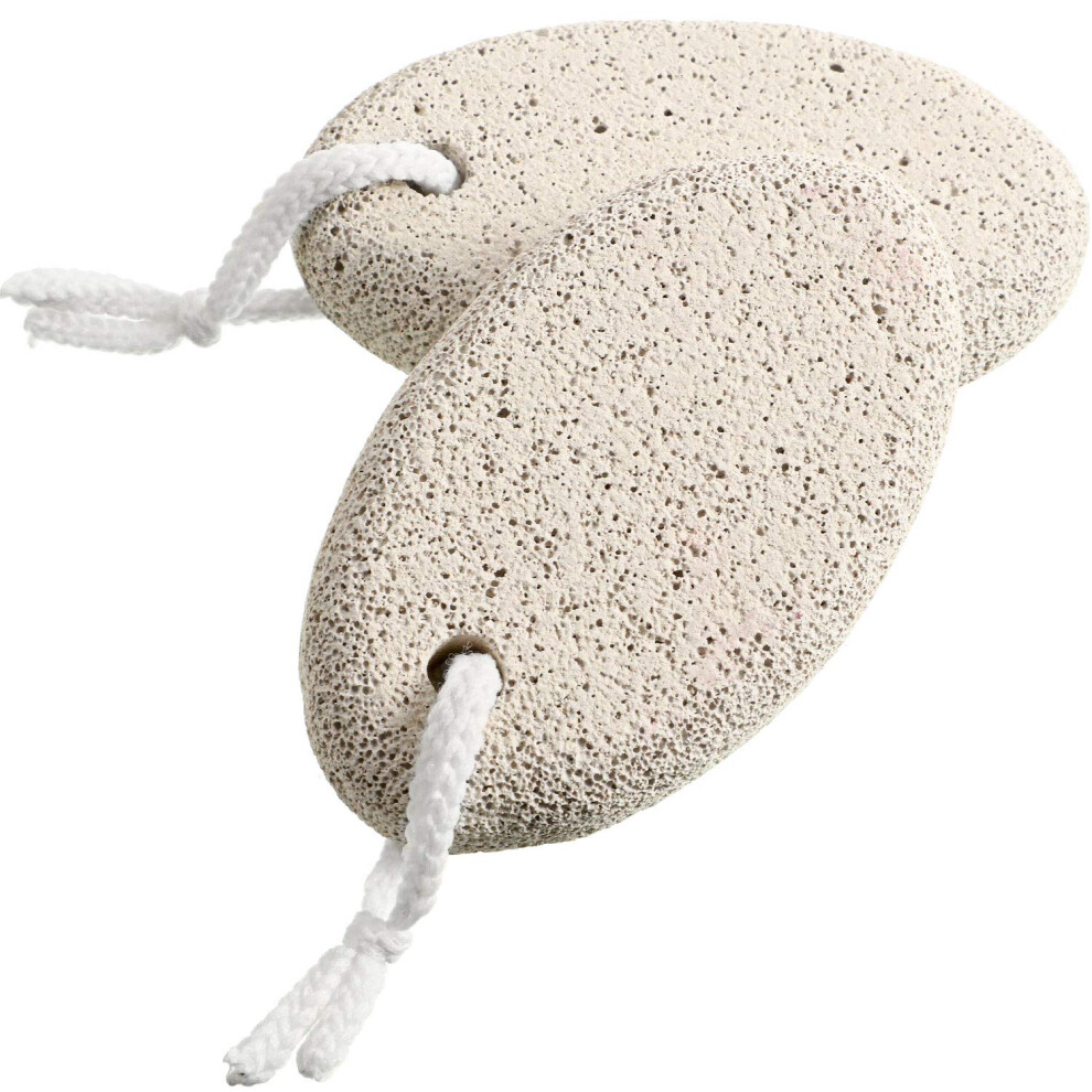Set of 2 Natural Oval Pumice Stone for Feet Callus Remover and Gentle Foot Exfoliation