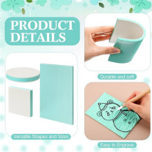 18 Pcs Rubber Stamp Carving Blocks Linoleum Blocks 4"X6" and 2"X2" Round Square Rectangle Block Carving Kit for DIY C