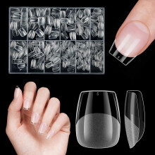 Venares Extra Extra Short Coffin Nails Press on, 500 Pcs Soft Gel Nail Tips for Acrylic Extensions
