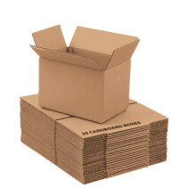 25 Small Strong Cardboard Boxes, Single Wall 229x152x152mm (9x6x6") – Durable Packaging Boxes for Packing, Shipping, Posting,Business, Moving Hou