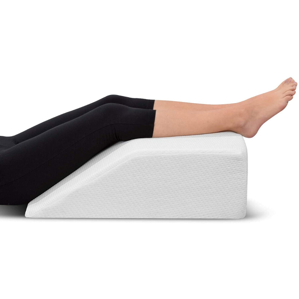 BUY ALL HERE Restorology Leg Elevation Pillow for Sleeping, Resting, Supportive Bed Wedge Foam Pillow for Circulation, Swelling, Foot & Knee Disc