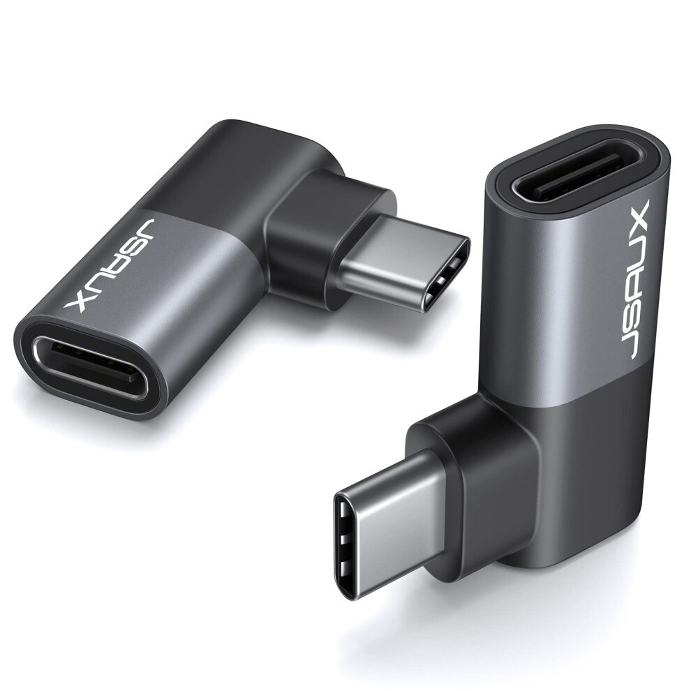 Jsaux 90 Degree Usb C Male To Usb C Female Adapter 2-Pack, 40Gbps Data Transfer Pd 100W Usb Type C 3.1 Extender Compatible With Macbook, Steam De 9080908636892