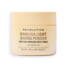 Revolution Loose Baking Powder, Makeup Setting Powder for a Luminous Finish, Absorbs Shine & Excess Oils, Vegan & Cruelty-Free, 30g, Banana Light