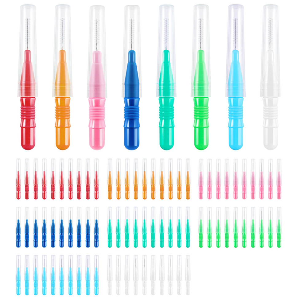 Fuyoal 80 Pcs Interdental Brushes, Soft Dental Brushes Teeth Flossing Brush