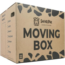 SAFARIPAK - 15 Pack Strong Extra Large 52cm x 52cm x 40cm Reusable Cardboard Storage Packing Moving House Boxes with Carry Handles and Room List