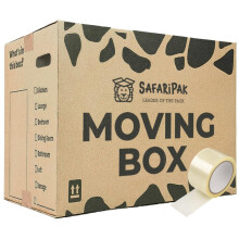 SAFARIPAK - 30 Pack Strong Large Reusable Cardboard Storage Packing Moving House Boxes 52cm x 30cm x 30cm with Carry Handles and Room List Checkb