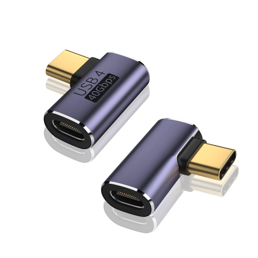 Vcom Usb C 90 Degree Adapter 100W, 40Gbps Usb C Right Angle Adapter Support 8K Video Display, Usb Type C Male To Female Right Angle Connector For 9080183427680