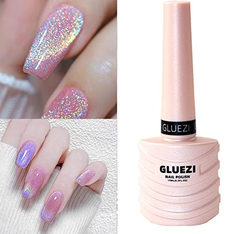 15ml 9D Holographic Cat Eye Gel Nail Polish with Magnetic Wand for UV LED Manicure