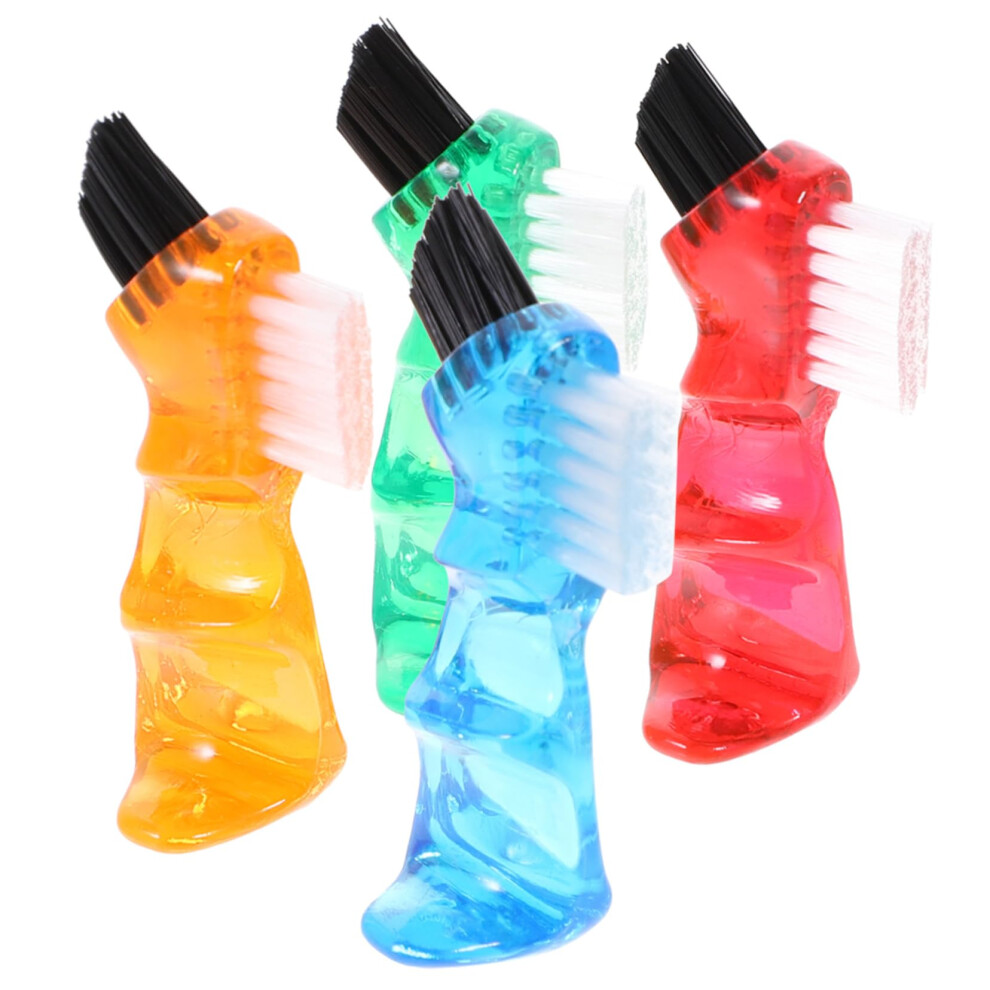 Denture Cleaning Brush Set 4PCS Dual Head Design for Precise Cleaning and Oral Care Travel Friendly