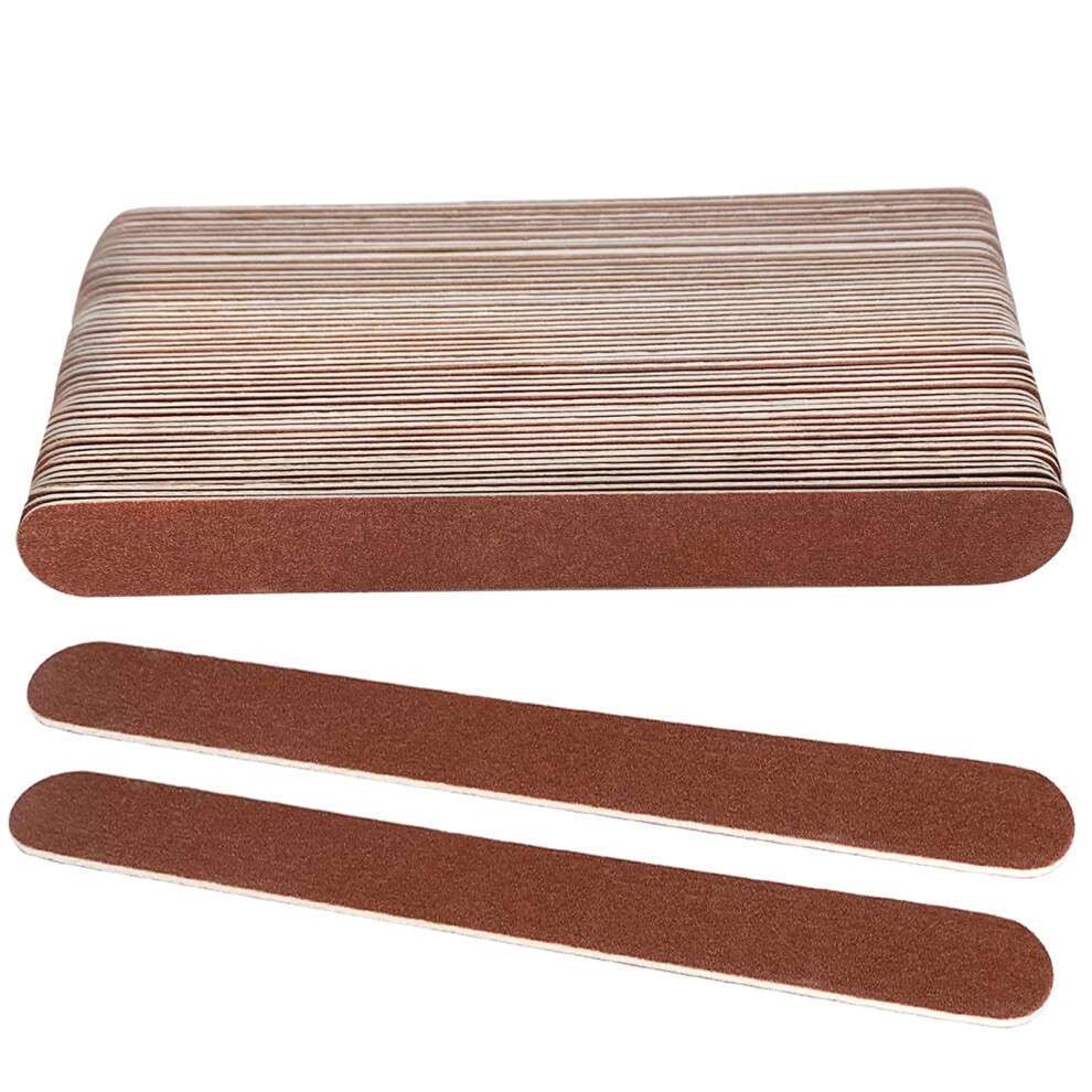 24 Pack Wooden Nail Files 7 Inch DoubleSided Emery Boards for Natural Nails Salon and Home