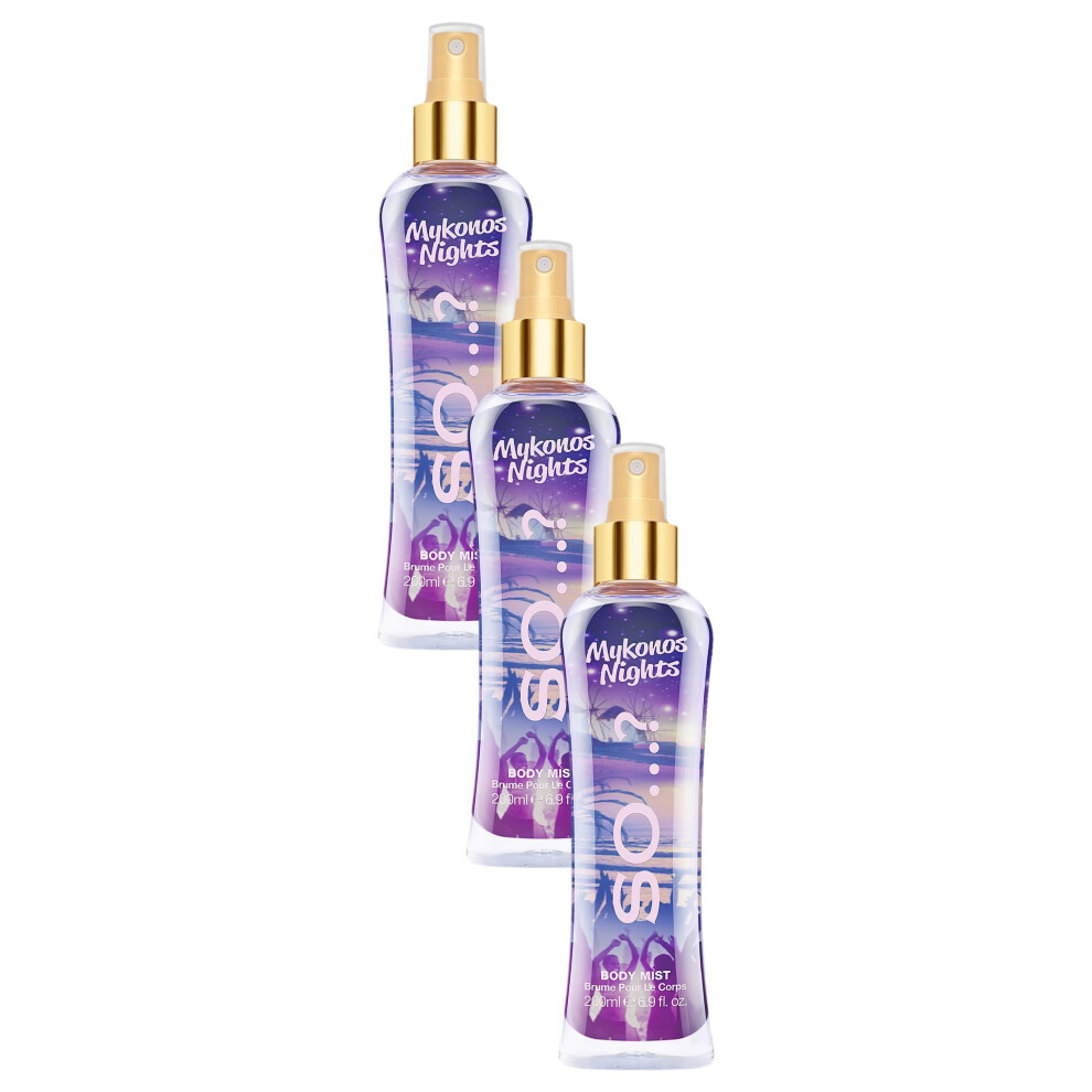 Soâ¦? Summer Escapes Womens Mykonos Nights Body Mist Fragrance Spray 200ml (Pack of 3)