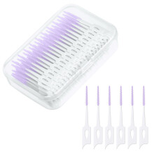 URAQT 220pcs Dual-Use Interdental Brushes, Silicone Dental Floss Sticks with Storage Case, Efficient Clean Between Teeth Tooth Floss Picks, Porta