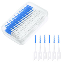URAQT 220pcs Dual-Use Interdental Brushes, Silicone Dental Floss Sticks with Storage Case, Efficient Clean Between Teeth Tooth Floss Picks, Porta