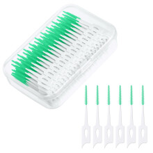 URAQT 220pcs Dual-Use Interdental Brushes, Silicone Dental Floss Sticks with Storage Case, Efficient Clean Between Teeth Tooth Floss Picks, Porta