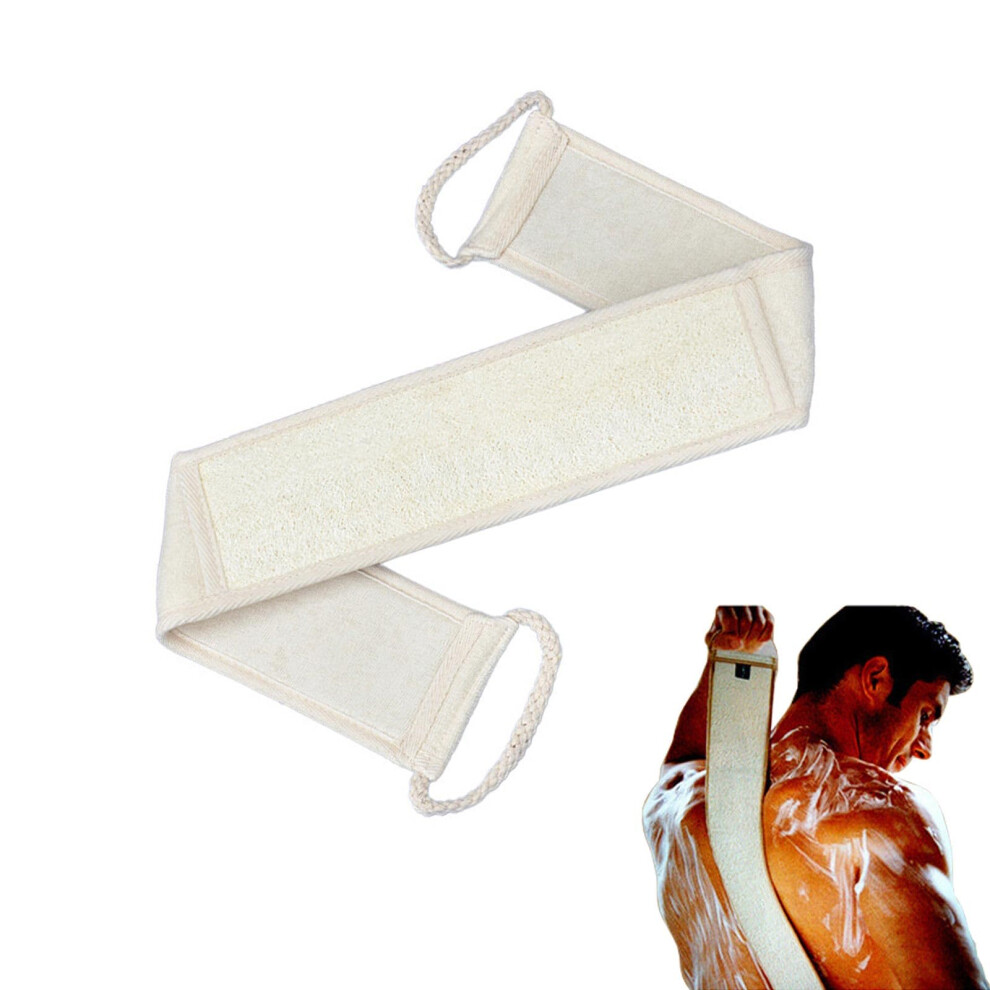 Natural Loofah Back Scrubber for Shower with Exfoliating Pad, Deep Clean and Invigorate Skin