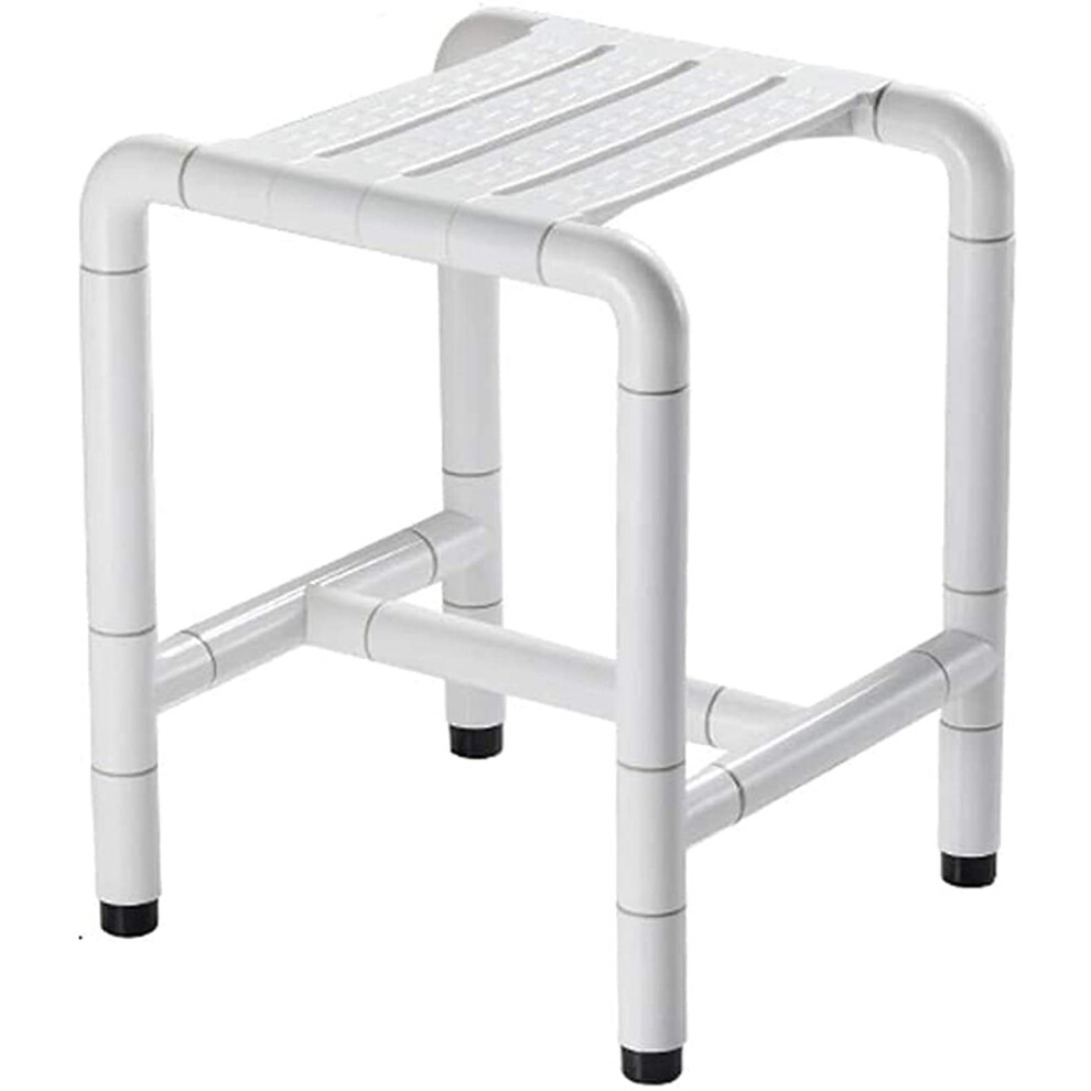 White Shower Transfer Bench With Padded Seat, Nonslip Adjustable Bath Chair 150Kg Capacity For Elderly