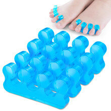 Gel Toe Separators for Pedicure, Reusable Flexible Fit, Transparent Purple Set of 4
