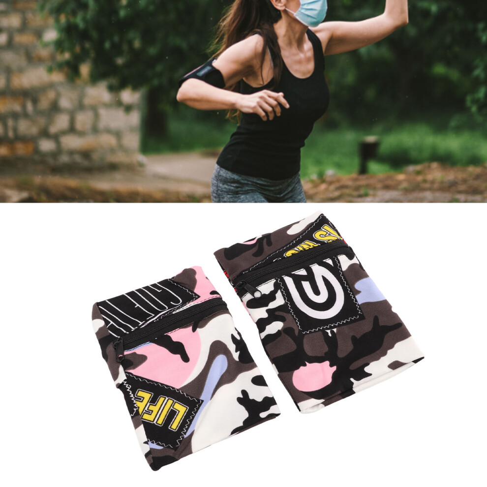 2 Pcs Running Phone Armband Holder Sleeve For Sport Exercise Black/White 4641389851621