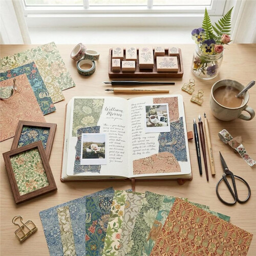 Vintage William  Pattern Scrapbook Paper, 24 Sheets 12x12 Inch Double Sided for Crafting 2